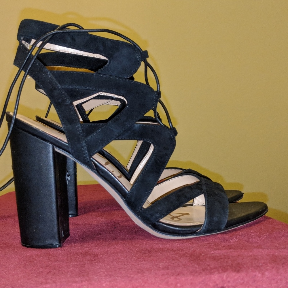 Sam Edelman, size 8 1/2, black suede heels